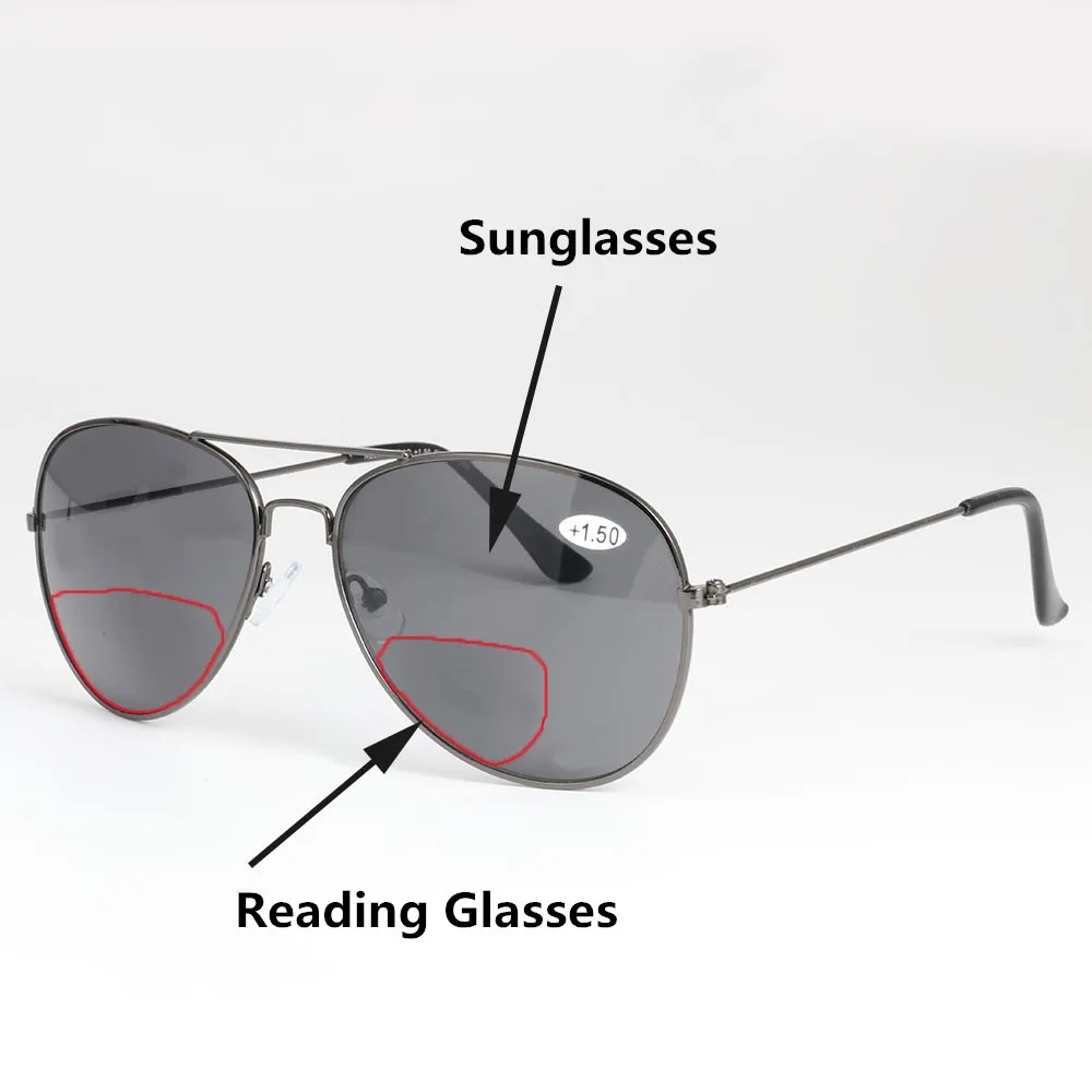 

Retro Pilot Bifocal Sunglasses Reading Glasses Presbyopia Sun Glasses Men Women Enlarge Bifocal Reader Spectacles OutdoorFishing