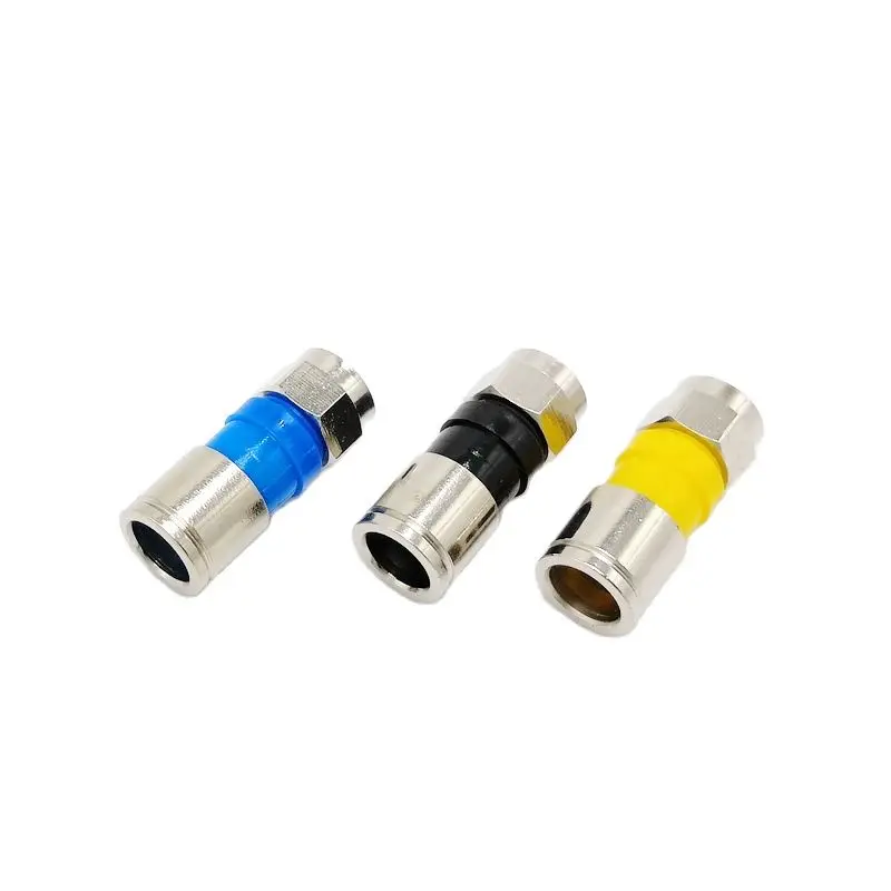 75-5 F type Compression Connector For Signal Amplifier CATV  RG6 RG59 Coaxial Cable F Type TV Connector 10Pcs