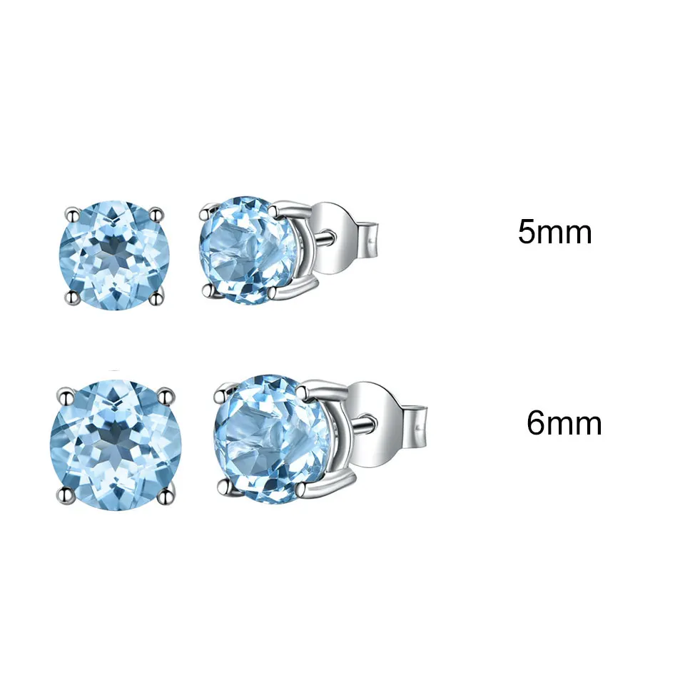 UMCHO 925 Sterling Silver Blue Topaz Romantic Earrings for Women\'s  Wedding Engagement Anniversary Party Gift Fine Jewelry