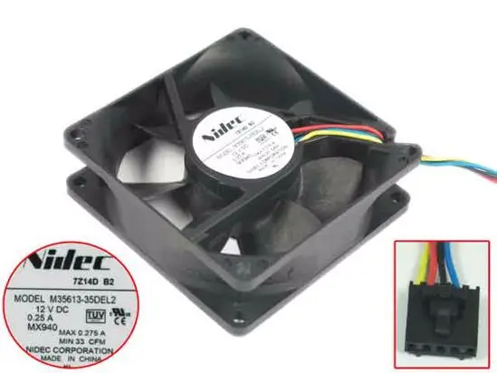 

Nidec M35613-35DEL2 DC 12V 0.25A 80x80x25mm Server Cooling Fan