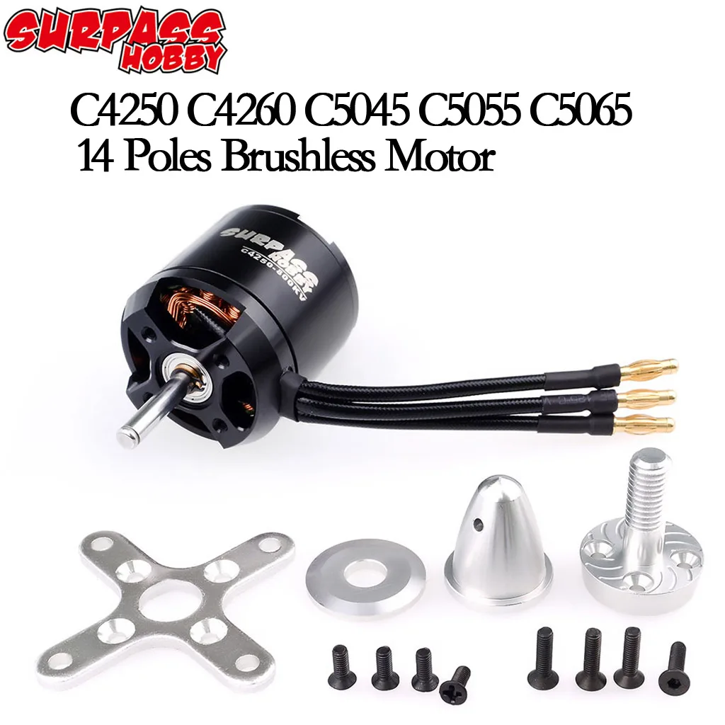 

Surpass Hobby C4250 C4260 C5045 C5055 C5065 Brushless Motor 14Pole with Acc for UAV Aircraft Multicopters RC Plane Helicopter