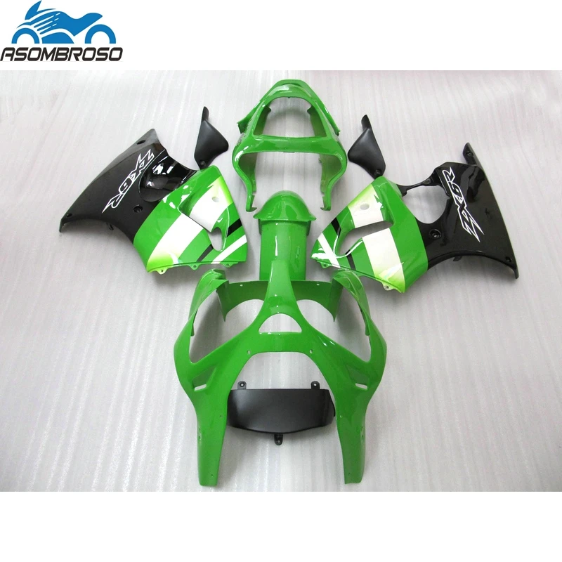 

Lowest Price Injection Motorcycle for Kawasaki Ninja ZX6R fairing kit 2000 2001 2002 green white black set zx6r 00 01 02 YH14