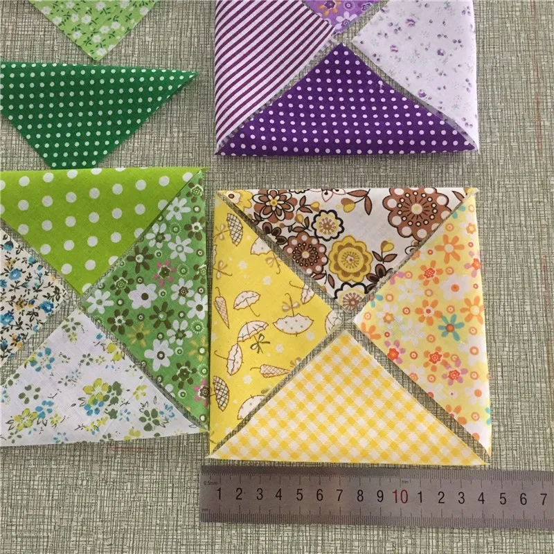 30 PCS/Lot 10*10*14CM Triangular Cotton Patchwork Fabric Charm Pack Quilting Fabrics No Repeat Designs Cloth Random Delivery