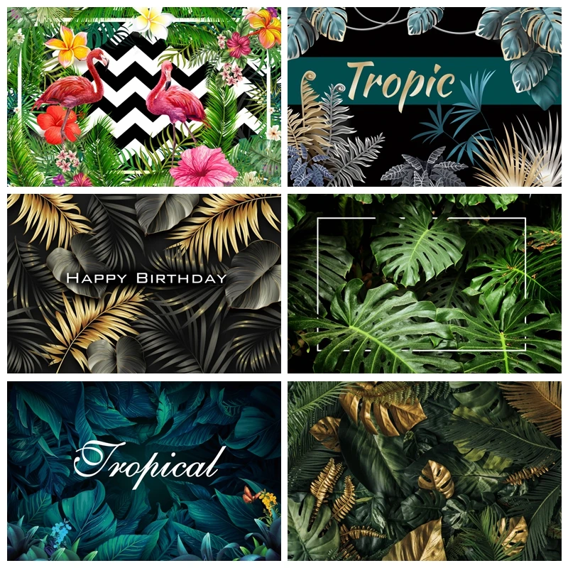 هاواي الاستوائية أوراق النخيل الطفل عيد ميلاد خلفية التصوير الفوتوغرافي إزالة الأعشاب الضارة حفلة التصوير خلفية الصورة استوديو التصوير الدعامة