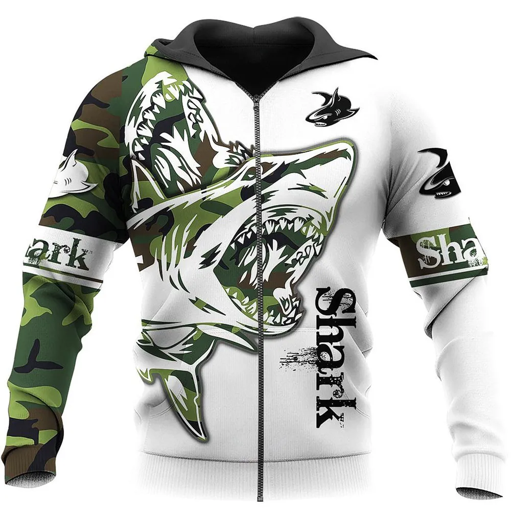 Funny Shark 3D Full-printing Men/women Zip hoodie Sweatshirts Autumn Winter Fashion Tops Z029