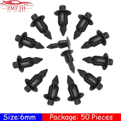 50 PCS Auto Fastener Clip For Car Plastic Rivets Fasteners Fit Universal Auto Fairing Push Clips 6mm X 12mm Car