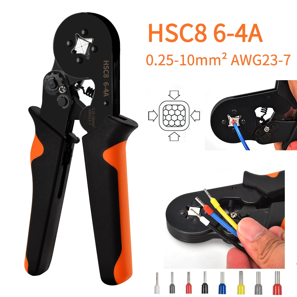 Imagem -02 - Ferrule Crimping Alicate Wire Crimper Tool Wire Stripper Hand Crimp Grupo Kit Alicate com 1200 Terminais 2510 Mm2 Hsc8 64a