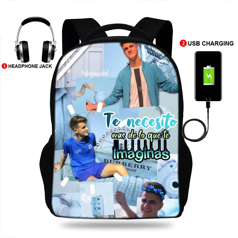 

Teenage Boys&Girls Backpack Adexe & Nau Print School Bag USB Charging Backpack for School