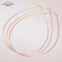 Echte echte reine solide 925 Sterling Silber Halskette für Frauen Punk Rock Roségold Schlangen ketten Schmuck weibliche Halsketten