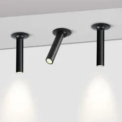 Lámpara de punto Led empotrada en el techo, luz giratoria en ángulo de 12w, tubo largo negro/blanco, imagen de fondo de Tv para cocina y dormitorio