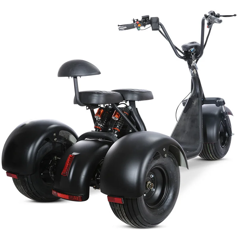 Electric Tricycle for Adult Wide Tire Front and Rear Shock Absorption Lithium Battery Removable Suitable The City