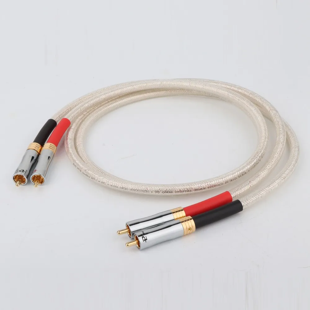 Preffair X414 HI-End OCC Silver Plated 75ohm Digital Coaxical Cable HIFI Digital Audio Video Wire