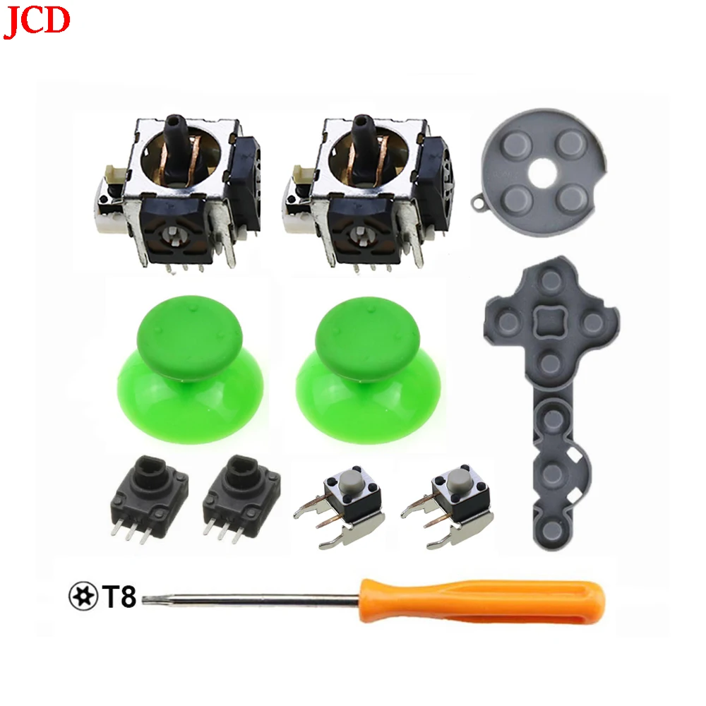 마이크로소프트 Xbox 360 컨트롤러용 JCD 11 in 1 아날로그 스틱 센서 전위차계 및 엄지 그립 LT RT 트리거 스위치 버튼