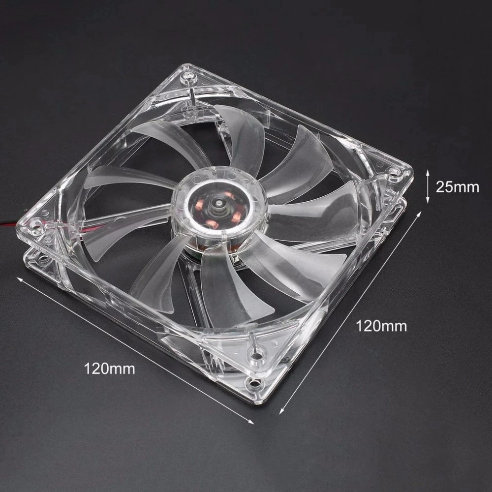 

PC Computer Fan Quad 4 LED Light 120mm PC Computer Case Cooling Fan Connector CPU Cooler Fan