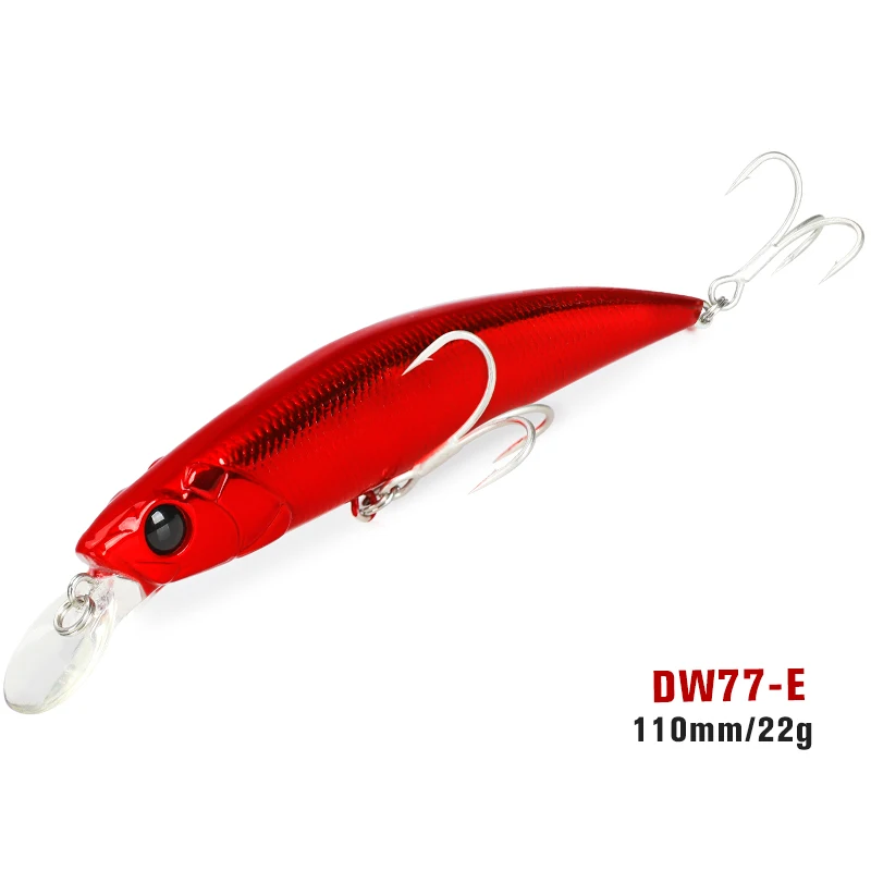 TSURINOYA NIEUWE KLEUR Sinking Minnow 110S DW77 110mm 22g Lange Casting Vissen Lokken Grote Forel Zeebaars zeevissen Harde aas