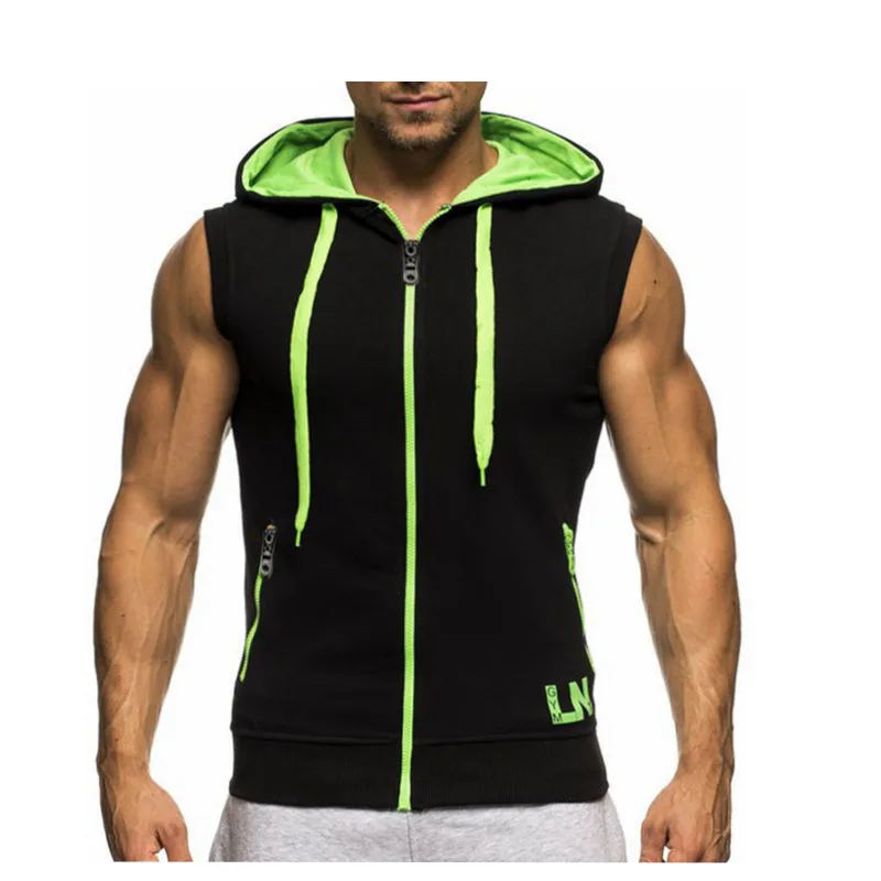 Mens Sleeveless Sweatshirt Hoodies New Clothing Hooded Tank Top Sporting Hooded for Mens Joggers Sportswear vest