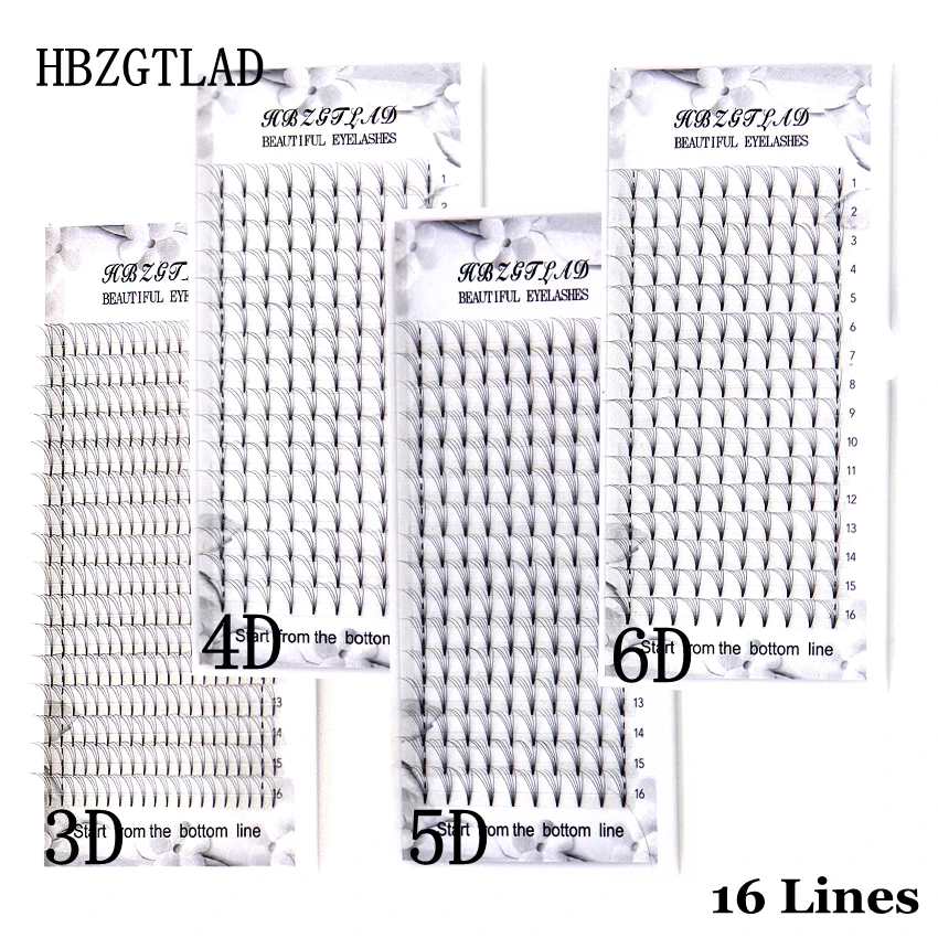 

HBZGTLAD Lashes 16 линий готовые объемные вееры 3d/4d/5d/6d Lash русские объемные наращивание ресниц предварительно изготовленные наращивание ресниц из искусственной норки