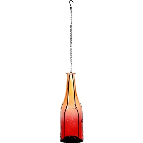 Pendant Bottle Candle Holder Red-Orange