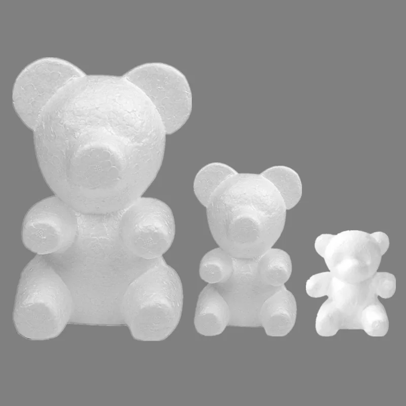 Valentine's Day 15cm/20cm/30cm Cute Foam Bear Mold DIY Polystyrene Styrofoam Wedding Birthday Gift for Girlfriend Wife