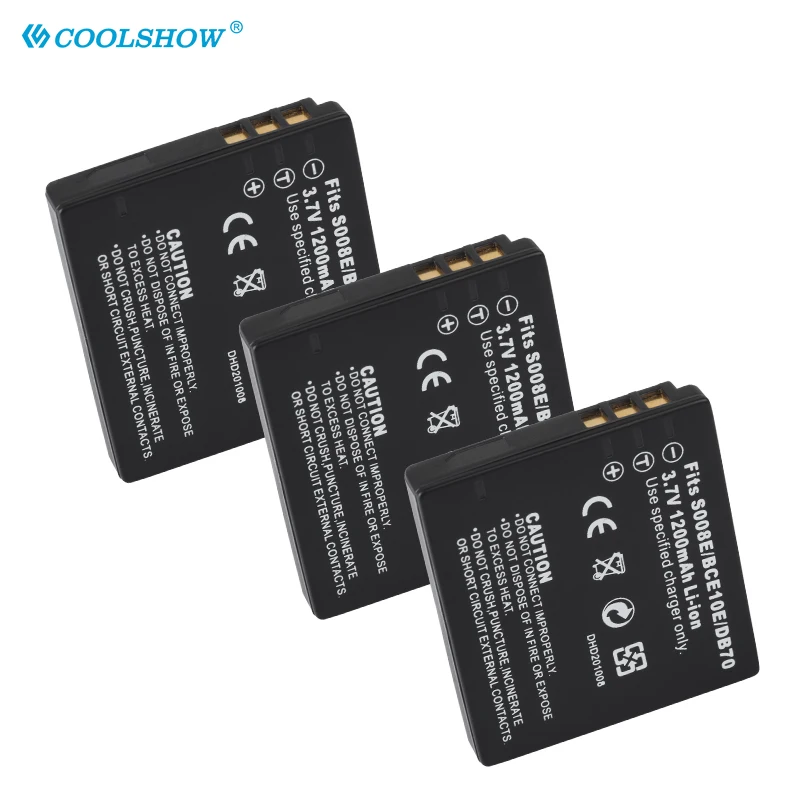 CGA-S008E 1200mAh Battery for Panasonic DMC-FS3 FS5 FS20 FX30 FX33 FX35 FX36 FX37 CGA S008E DMW-BCE10 DMW BCE10 DB70 Battery