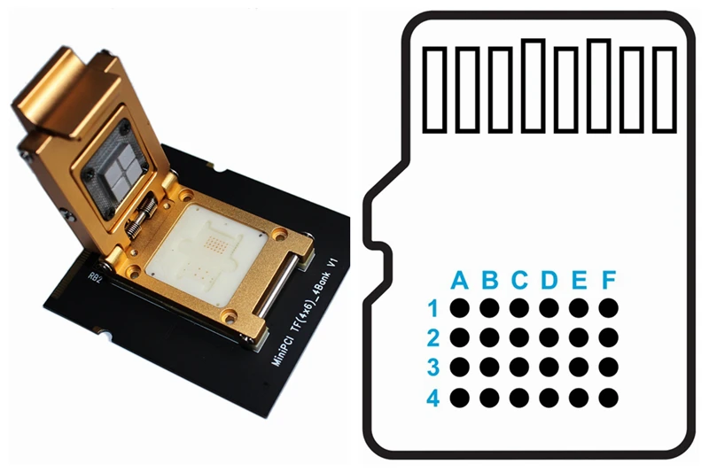 Micro Sd (TF) Adapter 4X6 4CE 8Bit Compatible with PC-3000 Flash