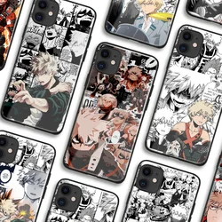 Bakugo BNHA Shockproof TPU Glass Manga Phone Protective Case for iPhone Xr Xs 12 13 Mini 11 14 15 16 Pro Max 7 8 15 16 Plus