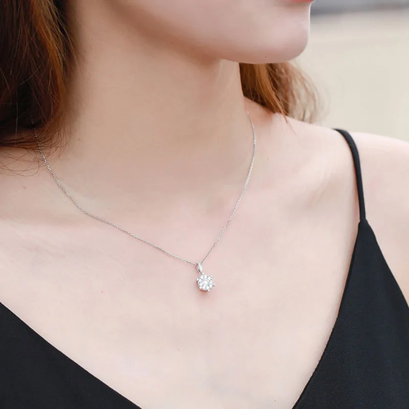 Dropshipping 925 Sterling Silver Shiny Full Zircon Necklace Choker Women Wedding Gift Pendant For Girl Fine Jewelry NK131