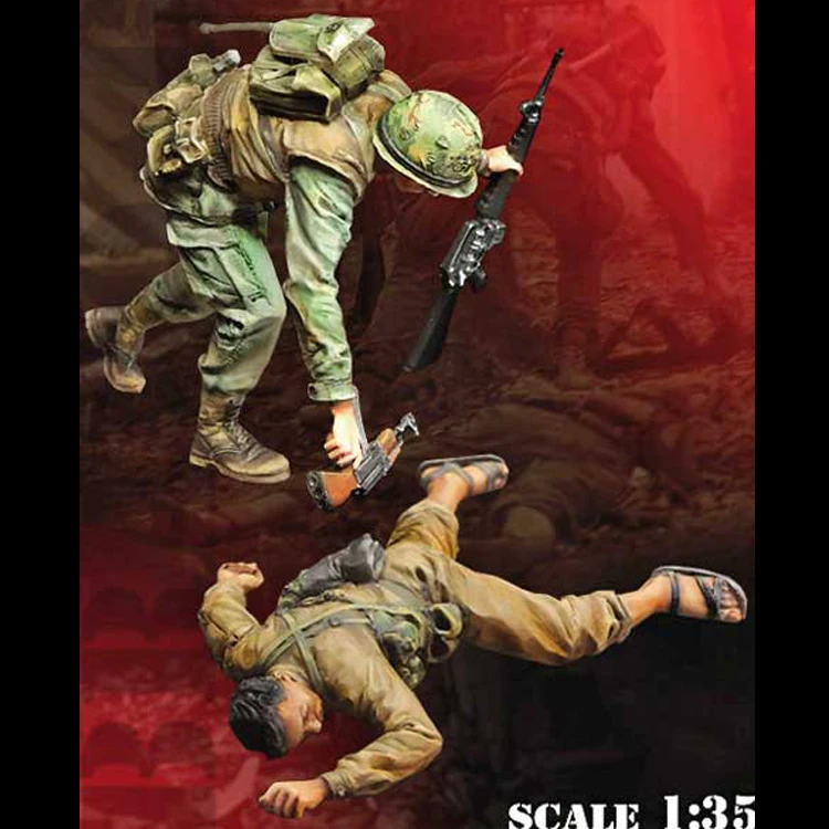 1/35 Resin Figure Model kits USMC Round The Corner 2 figures Unassambled Unpainted 608