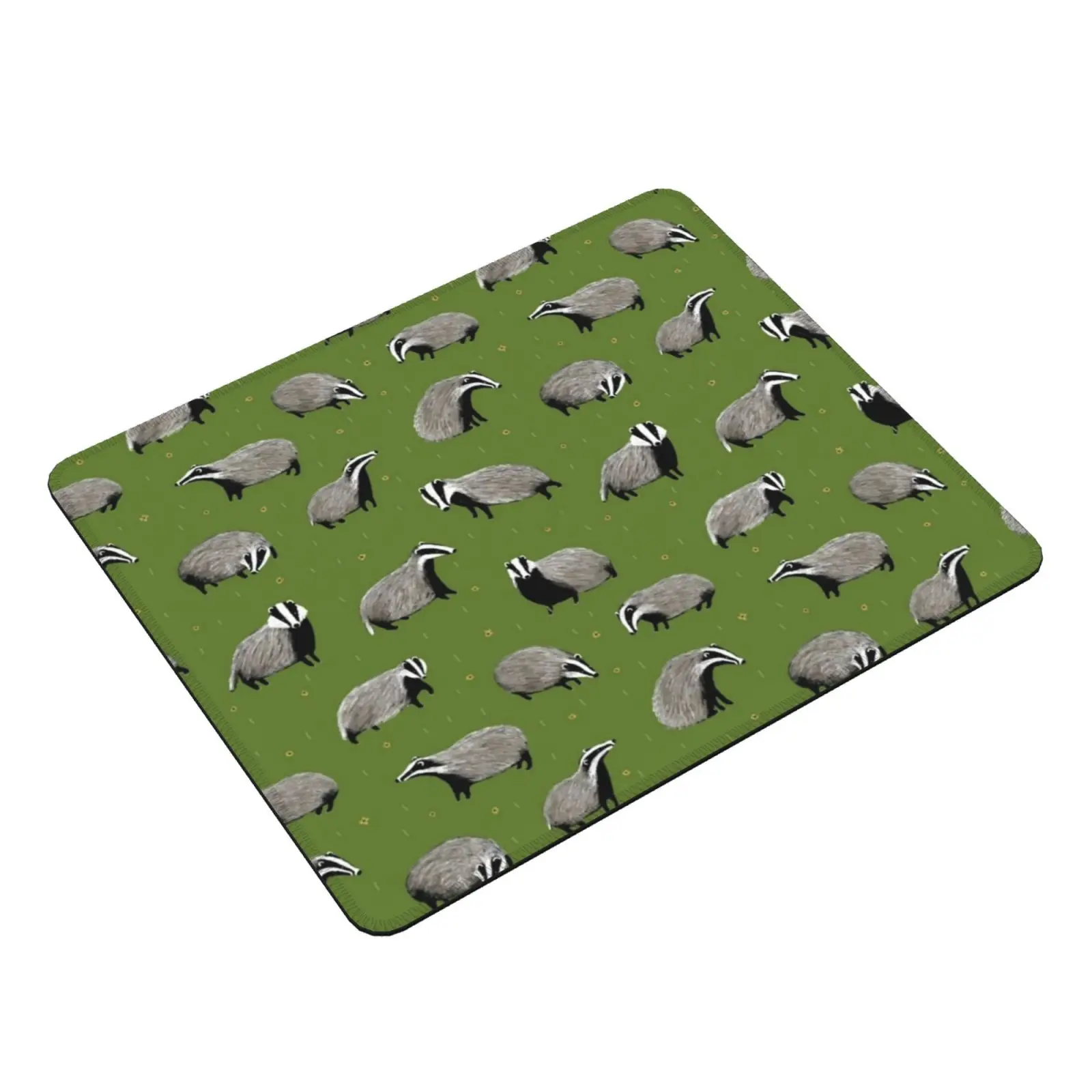 Badger Pattern Mouse Pad DIY Print Cushion Badger Badgers Pattern Repeat Green Wood Woodland Forest Uk British