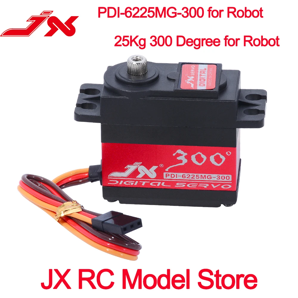 

JX servo PDI-6225MG-300 300 degree 25KG Metal Gear CNC Shell Digital Standard RC Servo Motor FOR CAR Robot UAV Hobby Education