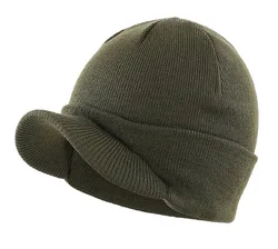 Connectyle-Chapéu do Beanie do inverno dos homens com aba, morno, punho macio dobro da malha, acessórios exteriores do tampão, forma