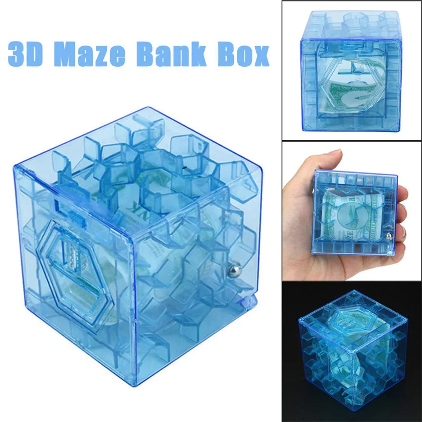 2pcs 3D Mini Speed Cube Maze 6.6cm Magic Cube Money Maze Puzzle Game Brain Learning Balance Educational Toys For Children Adult