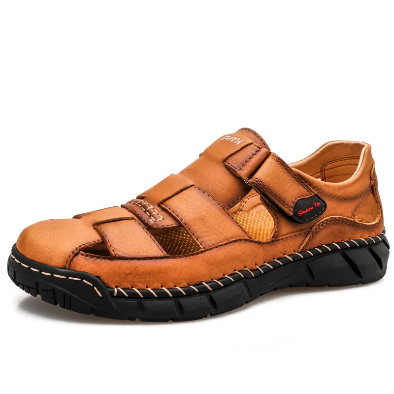 Classic Mens Sandals Summer Genuine Leather Sandals Men Outdoor Casual Lightweight Sandal Fashion Men Slipper2021