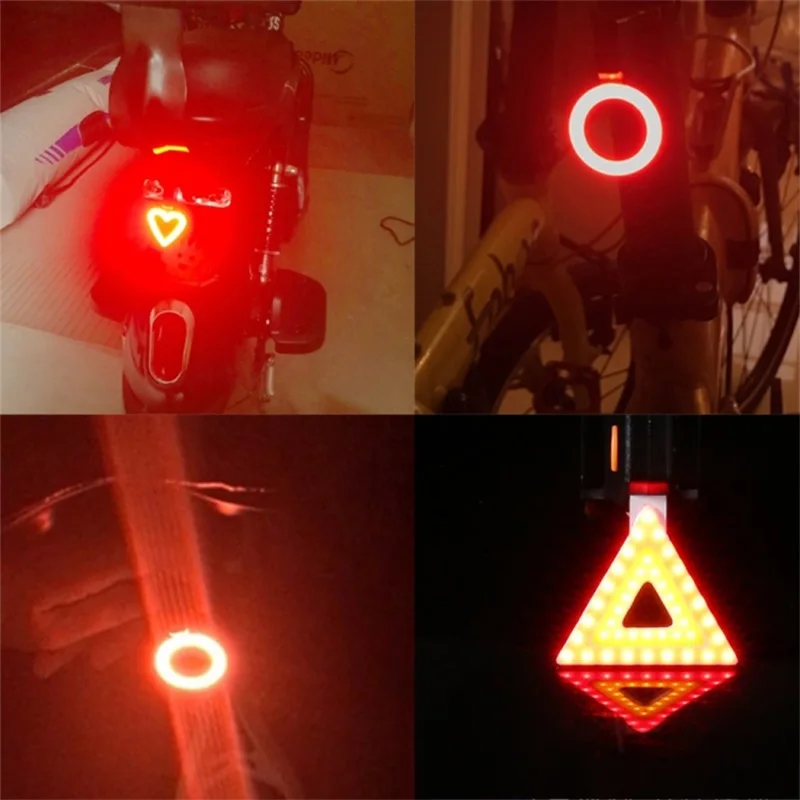 Luz Led para bicicleta con múltiples modos de iluminación, luces traseras de Flash con carga USB, tija de sillín para bicicleta de montaña