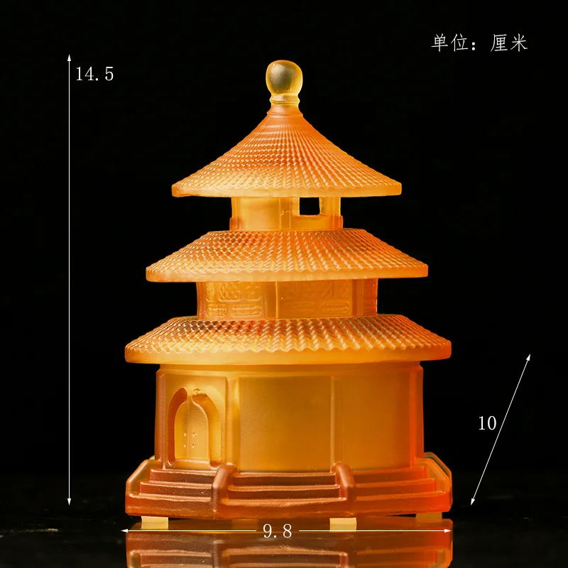 Coloured glaze Temple of Heaven incense burner Ornaments Home indoor worship Home living room decorations Vaporizer