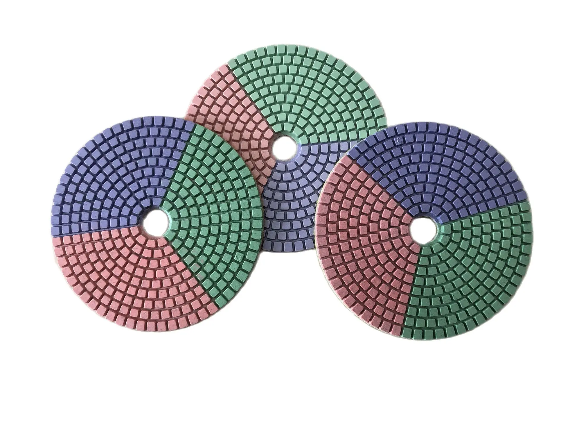 4 Inch 100mm Three Colors Abrasive Flexible Disc Diamond Wet Polishing Pad For Grinding Granite Stone Concrete Marble