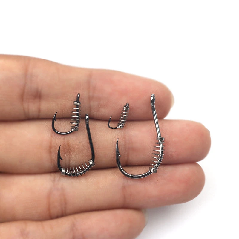 Rompin 10 قطعة/الوحدة الربيع الصيد السنانير الفولاذ المقاوم للصدأ الشائكة قطب انفجار السنانير تهزهز ل الكارب يطير الصيد Pesca خطافات الصيد