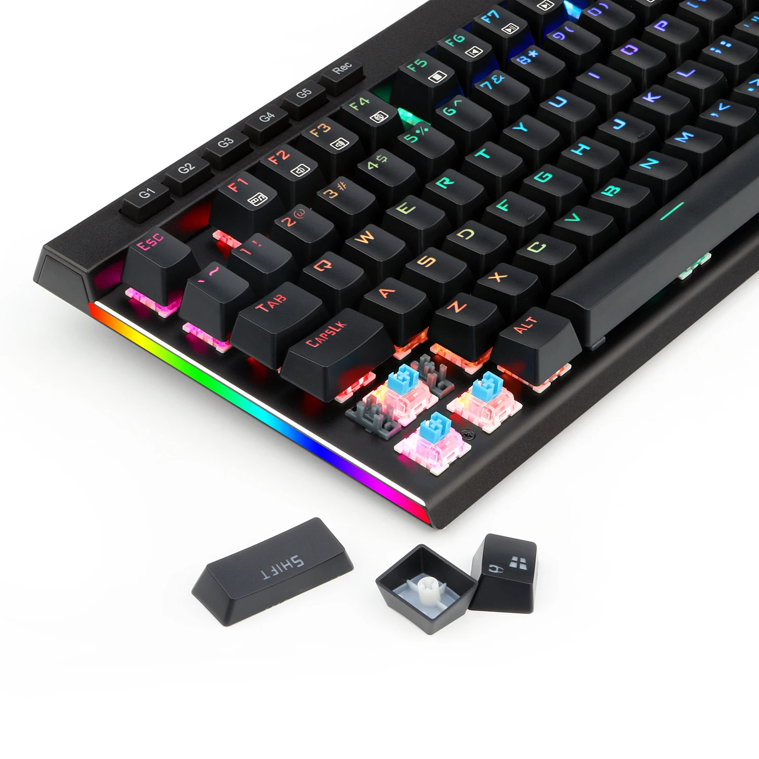 Redragon-Teclado mecánico para juegos K580 VATA RGB, retroiluminado con LED, teclas Macro, controles multimedia para juegos, portátil y PC