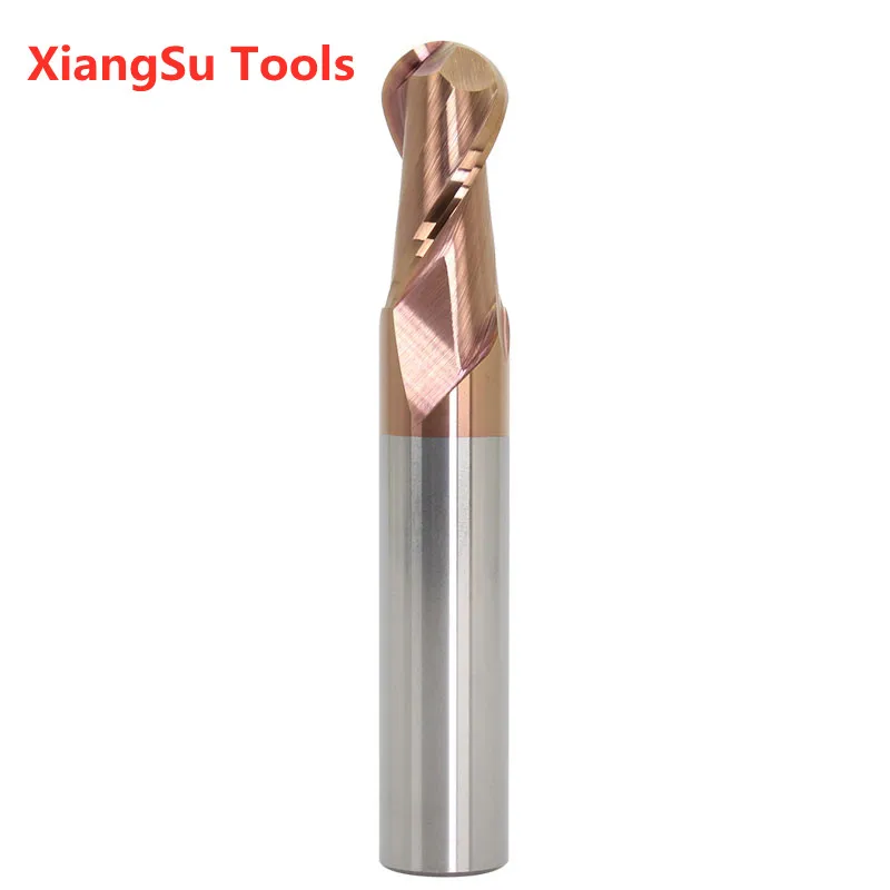 

R2.5-R3-R4mm 2Flutes Ball Nose End Mill CNC Milling Cutter Hrc55 Alloy Tungsten Steel Cutting Milling Machine Tools For Steel