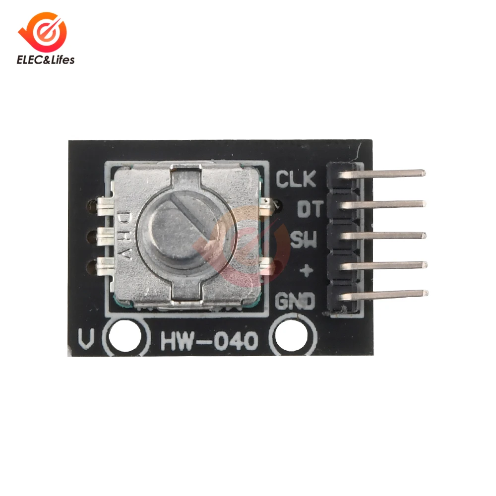 5Pcs KY-040 360º Rotary Encoder Module with Inner diameter 6mm aluminum alloy Potentiometer Rotary Knob Cap 15*17mm For Arduino