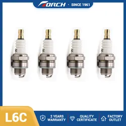 4PCS Ignition Spark Plugs Original Torch L6C Small Engine Replace for Candle BM6A  2-stroke Chainsaw Lawn Mower Strimmer