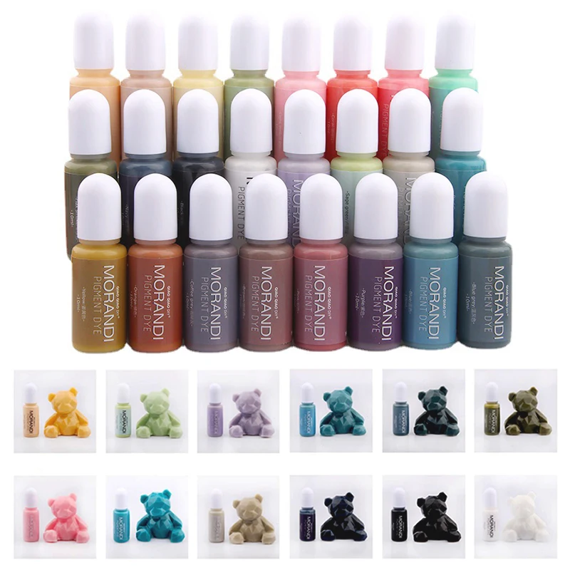 24pcs 10ml Epoxy Resin Oily Pigment DIY Crafts Pigment Color Essence Liquid Art Ink Liquid Colorant Dye Resin Jewelry Making