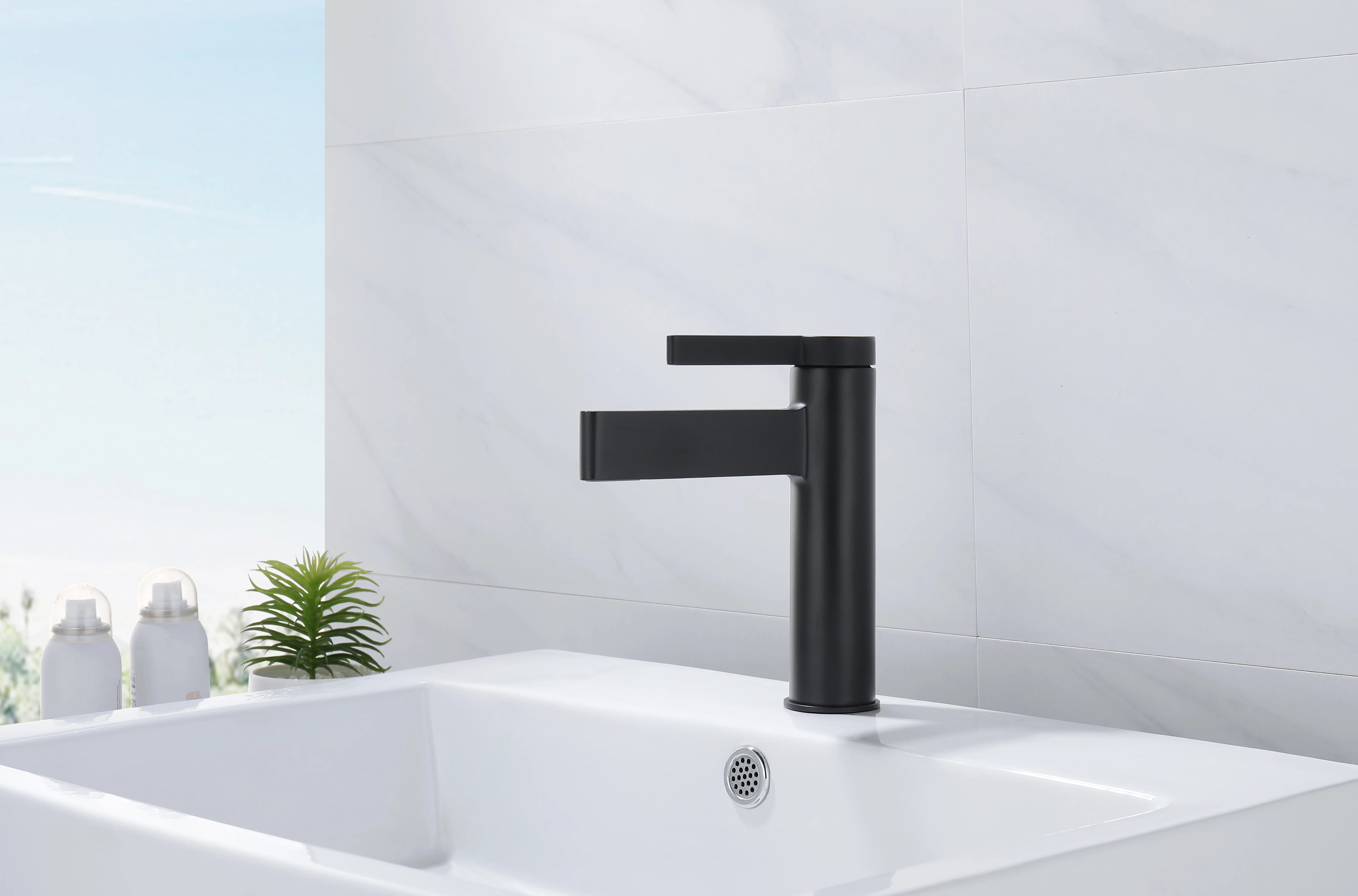 

Bathroom Sink Faucet Chrome Waterfall Spout Basin Mixer Single Tap Hole 1221