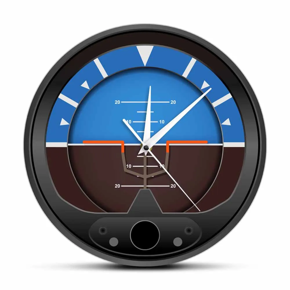 Airspeedometer Flight Instrument Silent Wall Clock Aircraft Attitude Indicator Home Décor Watch Pilots Art Décor Modern Clock