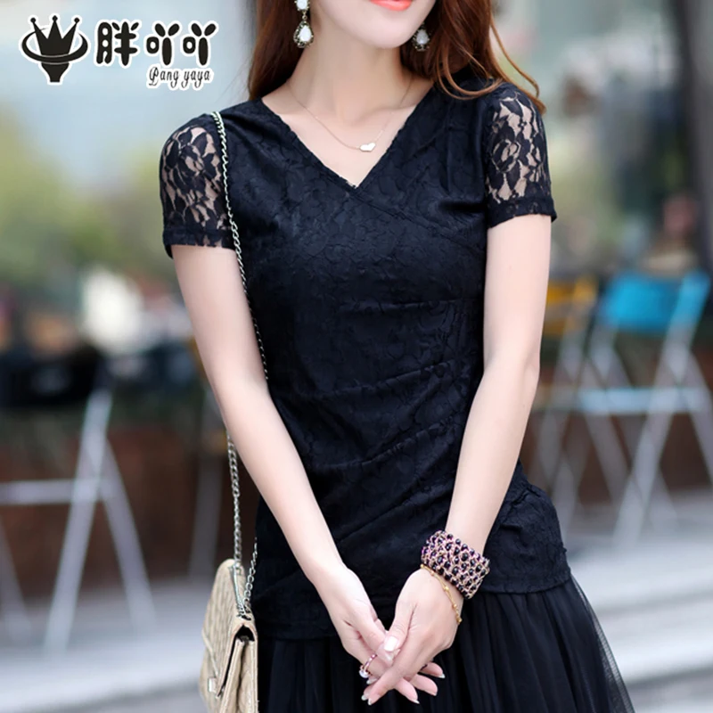 Lace Blouse Women Tops New Fashion Summer Style Shirts Elegant Lady Casual Blouses women\'s blusas Plus size