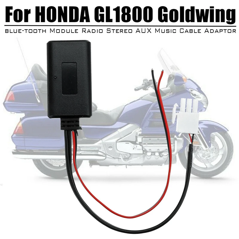 Rádio Módulo Bluetooth para Honda Goldwing, Adaptador Stereo AUX Cabo Música, GL1800