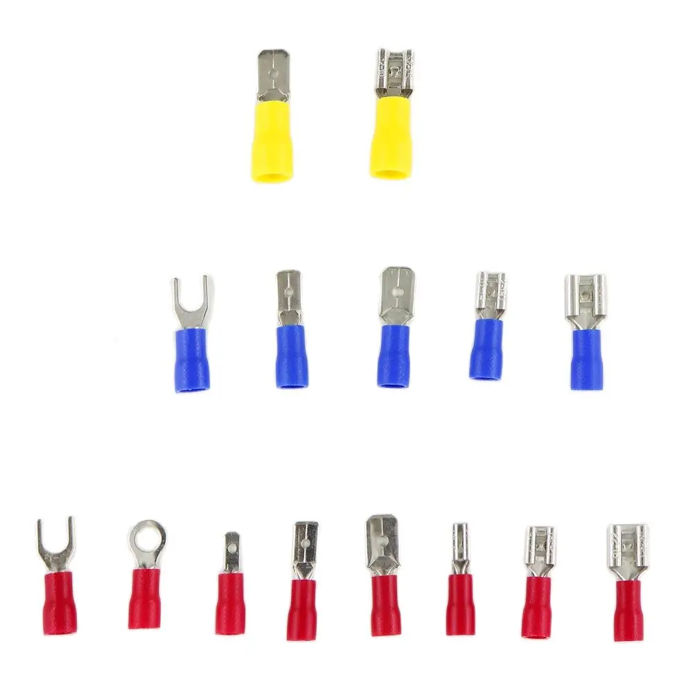 280Pcs/Set Car Cable Lugs Assortment Kit Wire Flat Female and Male Insulated Electric Wire Cable Connectors Crimp Terminals Set