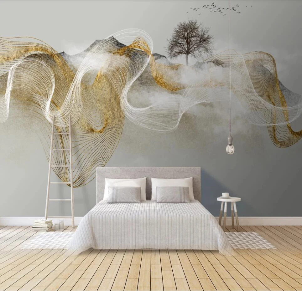 

Milofi custom wallpaper mural modern Zen light luxury abstract ink landscape background wall painting decorative wallpaper