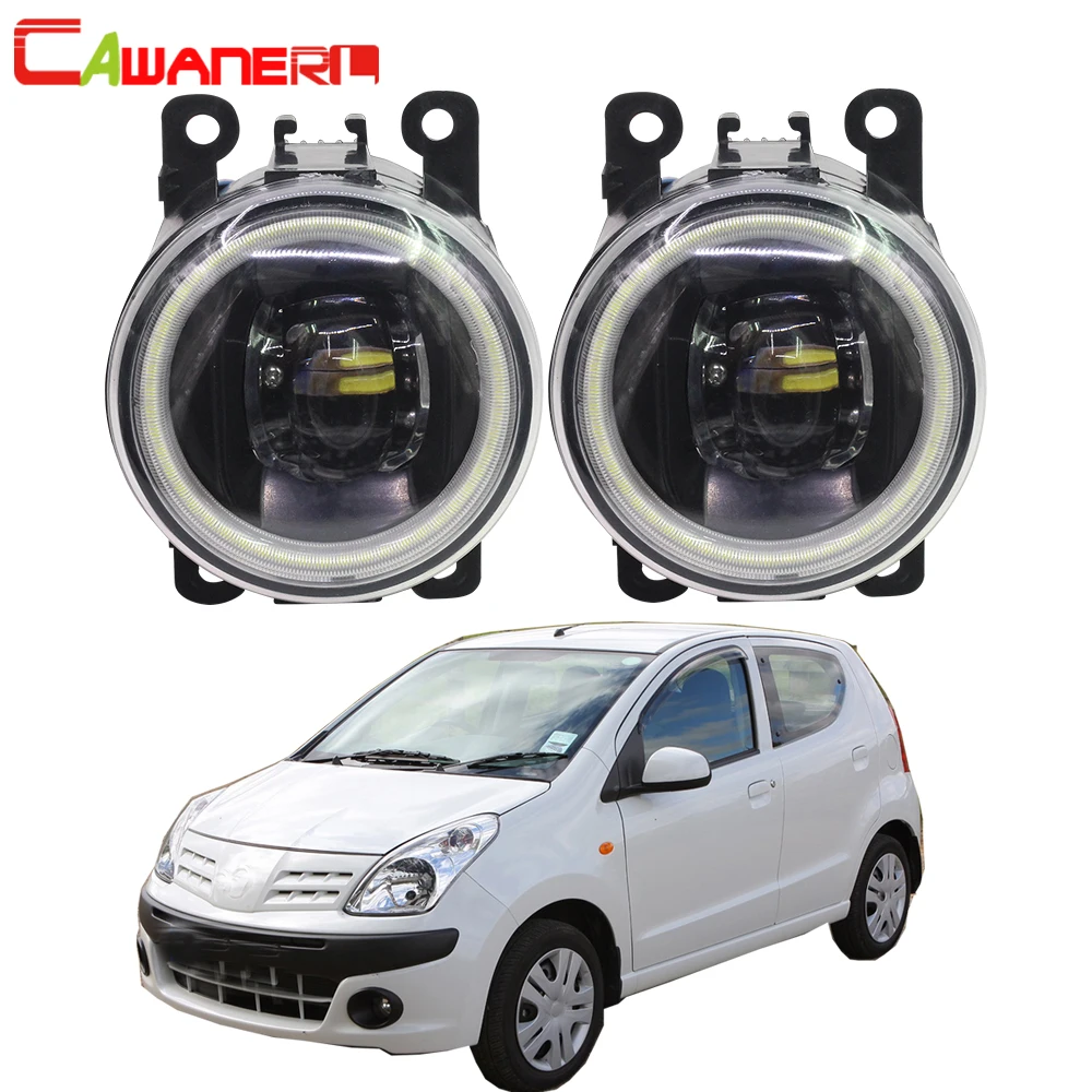 

Cawanerl For Nissan Pixo UA0 Hatchback 2009 2010 2011 2012 2013 Car 4000LM LED Fog Light Angel Eye DRL Daytime Running Light 12V