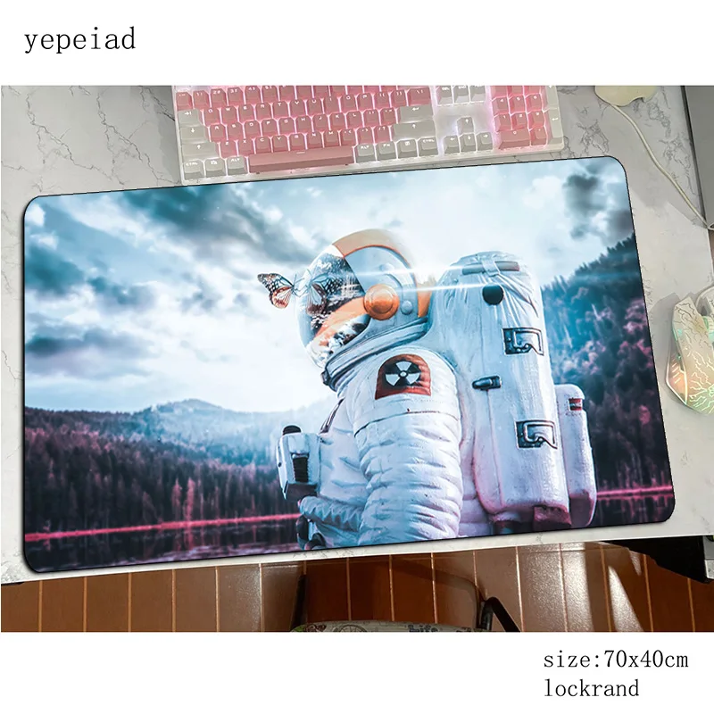 Alfombrilla de ratón Sci Fi Astronaut para gamer home, 70x40cm, alfombrilla de ratón para juegos, patrón de masa, Accesorios para ordenador portátil, alfombrilla ergonómica